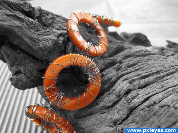 Orange Ear Rings